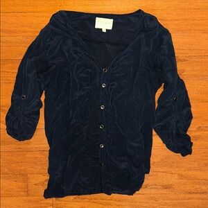 Yumi Kim 100% Silk Button Down Blouse